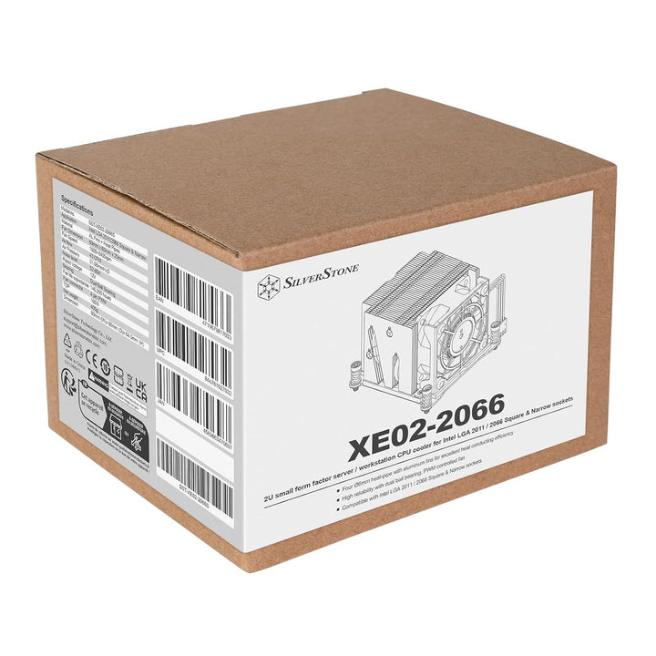 SilverStone Technology XE02-2066S - 2-HE-SFF-Server/Workstation-CPU-Kühler für Sockel Intel LGA 2011