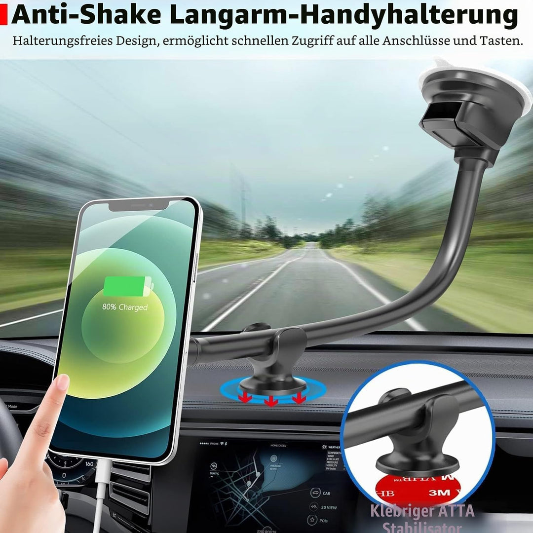 APPS2Car Magnet Handyhalterung Auto Mit 6 Starken Magnet,Schwanenhals,verstellbarer langer Arm,Kompa