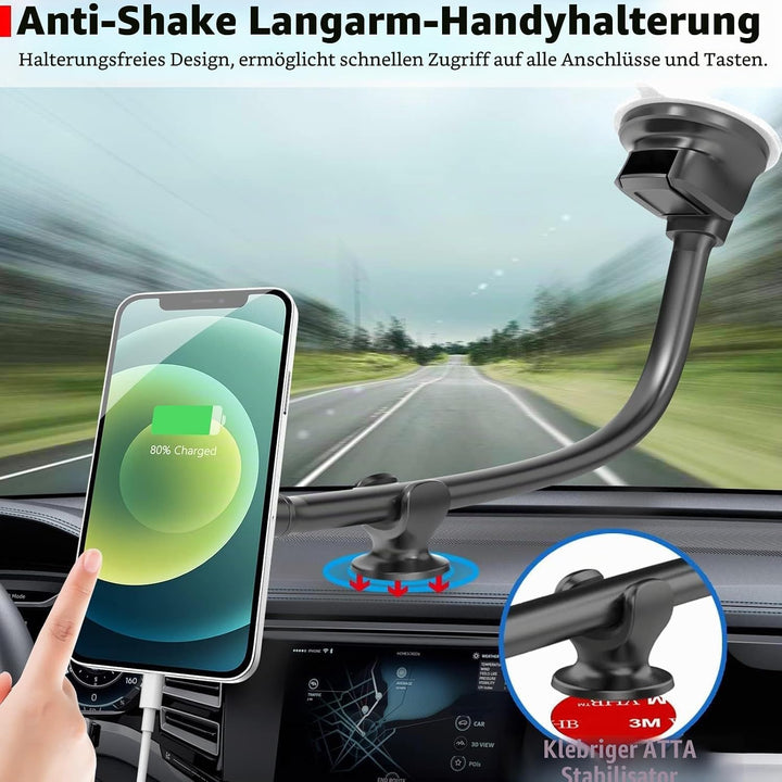 APPS2Car Magnet Handyhalterung Auto Mit 6 Starken Magnet,Schwanenhals,verstellbarer langer Arm,Kompa