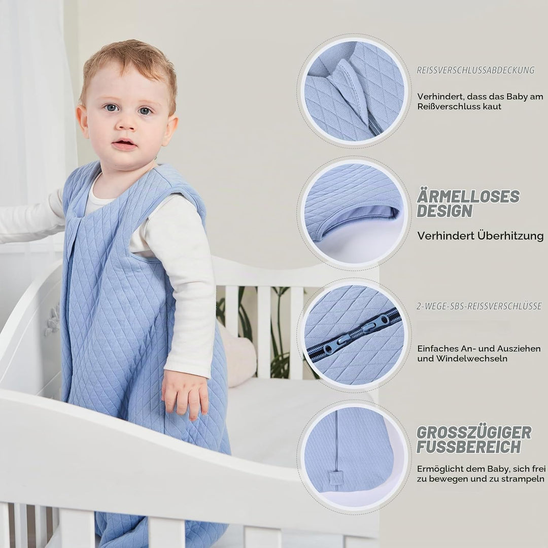 Yoofoss Schlafsack Baby Winter 2.5 Tog - 84cm/12-18 Monate Winterschlafsack Baumwolle Babyschlafsack