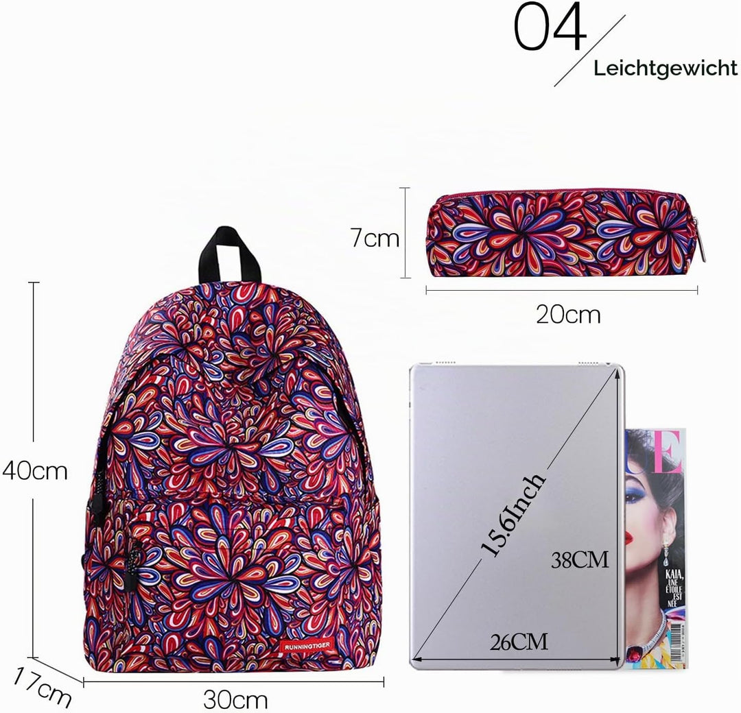 FANDARE Schulrucksack Galaxy Schultasche Junge Mädchen Rucksäcke Schulranzen mit Mäppchen Teenager T