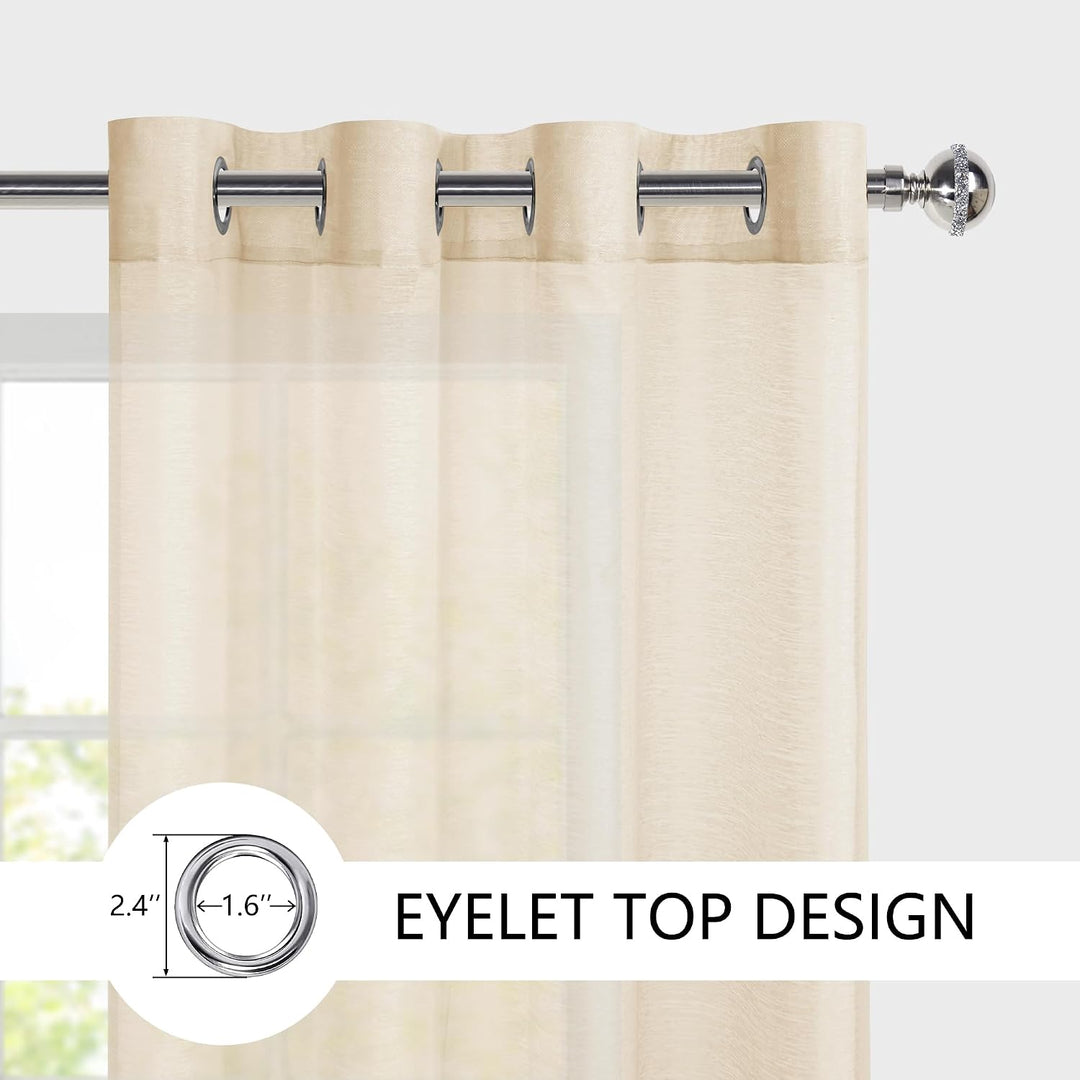 Hiasan 2er Set Sheer Voile gardinen vorhänge gardine Wohnzimmer mit ösen Curtains scheibengardinen V
