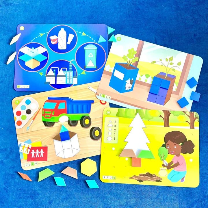 Learning Resources Formsteine-Legeset Recycling und Umweltschutz, Formenpuzzle, Tangram für Kinder i