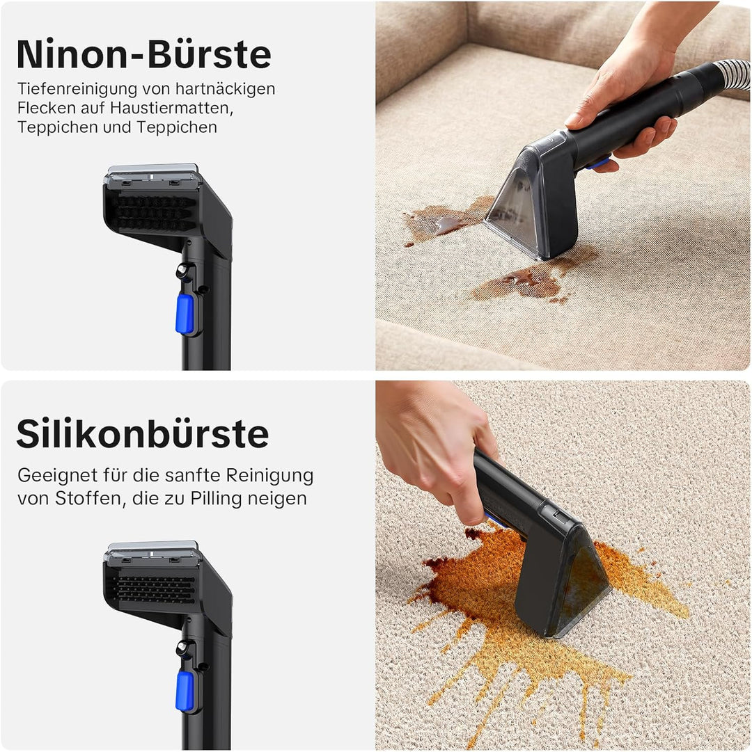 Lubluelu Nasssauger Polsterreiniger Gerät, 600 W - 22 kPa Teppichreiniger Waschsauger, tragbares Tep