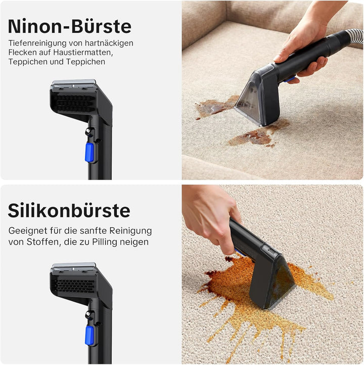 Lubluelu Nasssauger Polsterreiniger Gerät, 600 W - 22 kPa Teppichreiniger Waschsauger, tragbares Tep