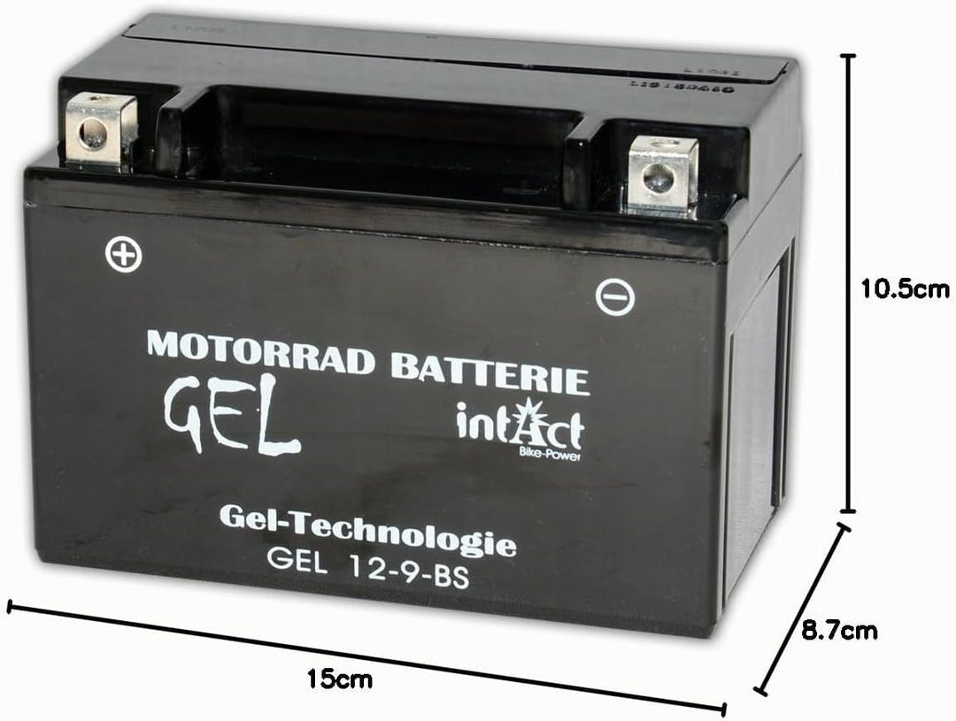 intAct - GEL MOTORRADBATTERIE | Batterie mit +30% Startleistung. Für Roller, Motorrad etc. | Bike-Po
