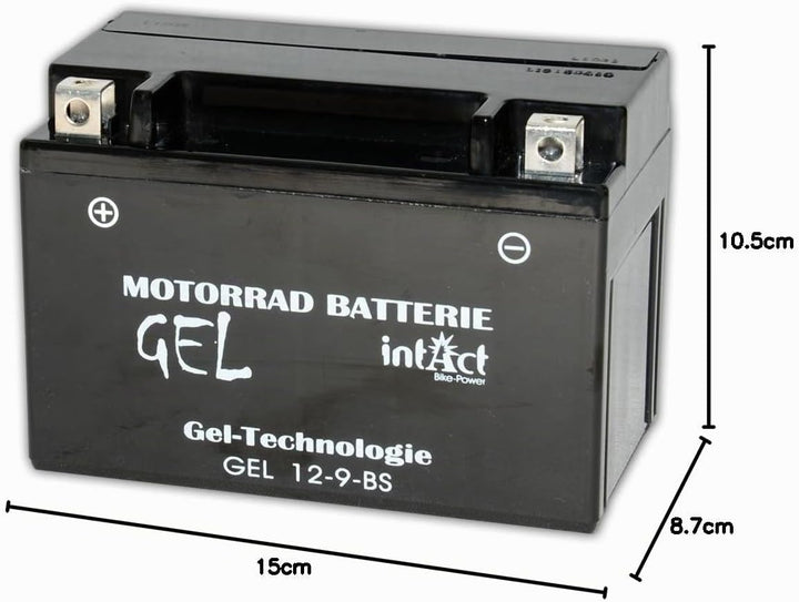 intAct - GEL MOTORRADBATTERIE | Batterie mit +30% Startleistung. Für Roller, Motorrad etc. | Bike-Po