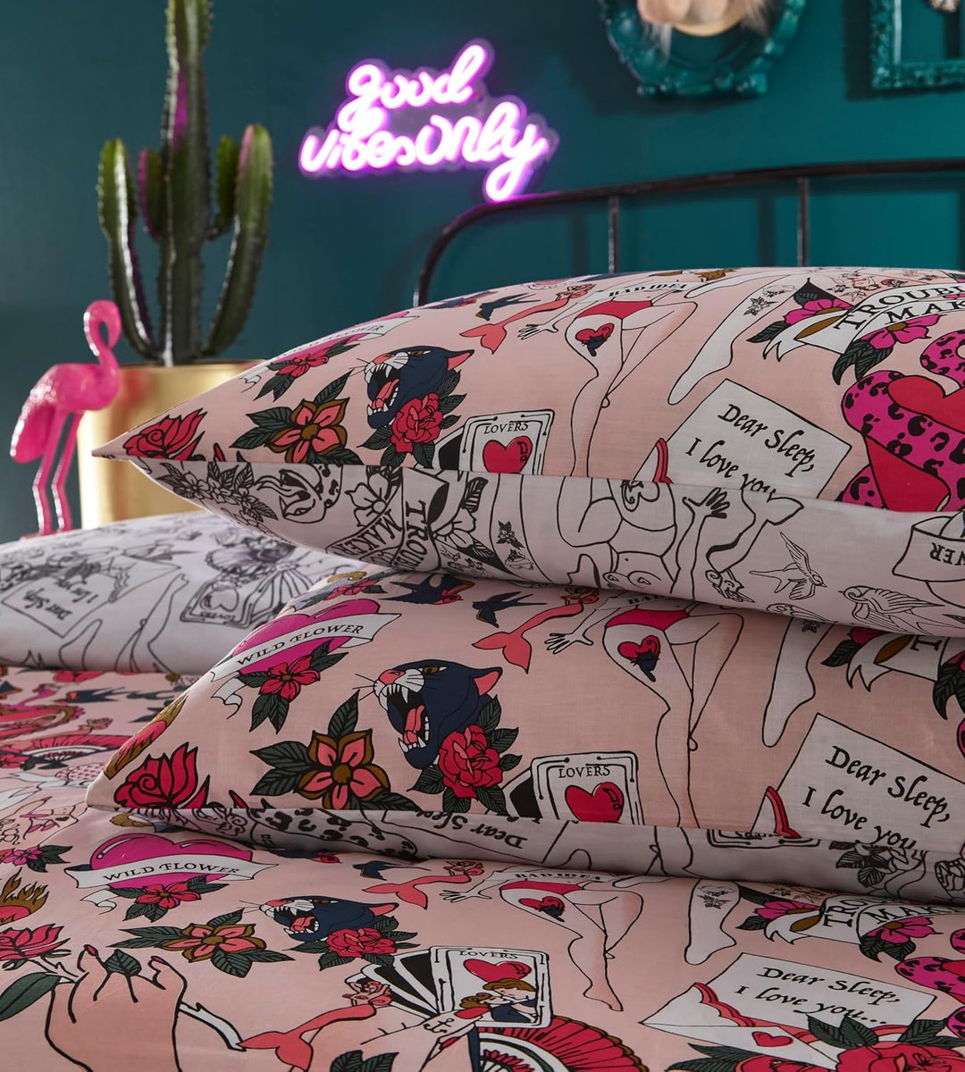 furn. Bettwäsche-Set für King-Size-Betten, Baumwolle, Polyester, Rouge King Size Blush, King Size Bl