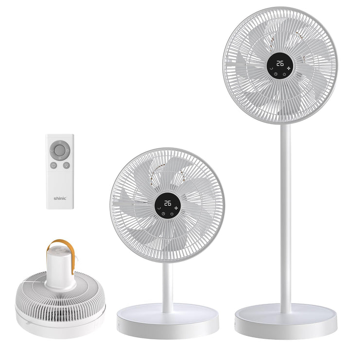 shinic 35 cm Standventilator mit Fernbedienung, weiss