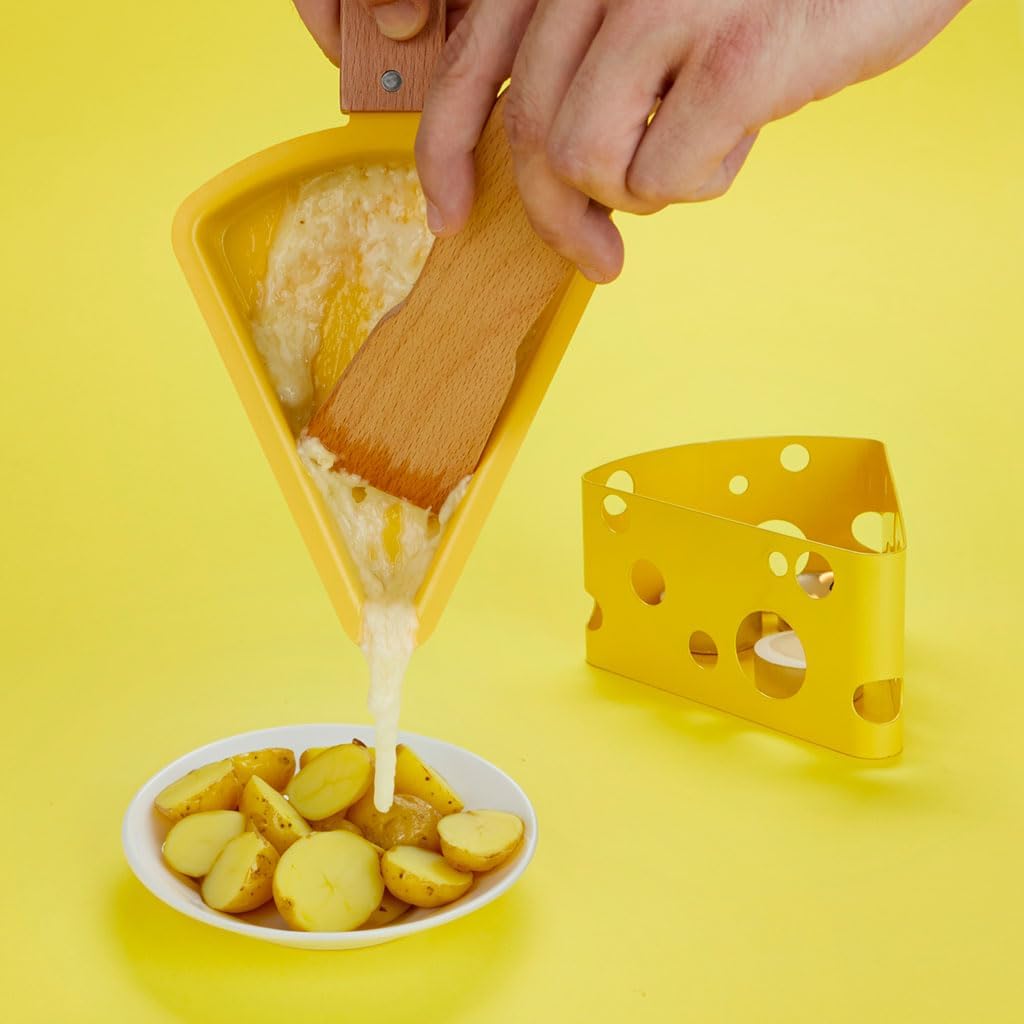 balvi Raclette-Ofen Fromagette Farbe Gelb Kerzen und Schaber inbegriffen Nylon