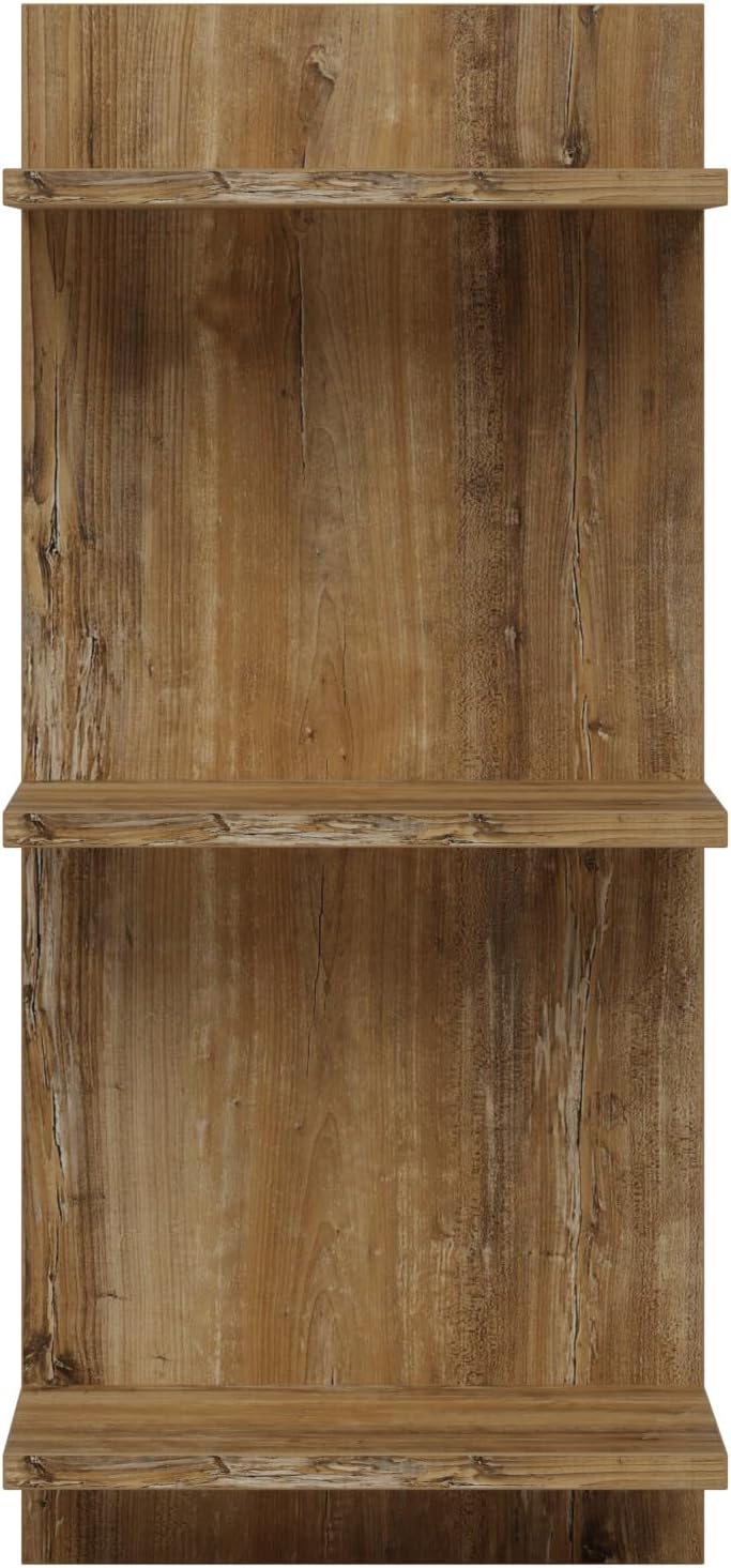 AKKE Hängeregal Wandregal - 80 x 40 cm Möbelplatte - Regal 3 Ebenen - Retro Holz, Retro Holz