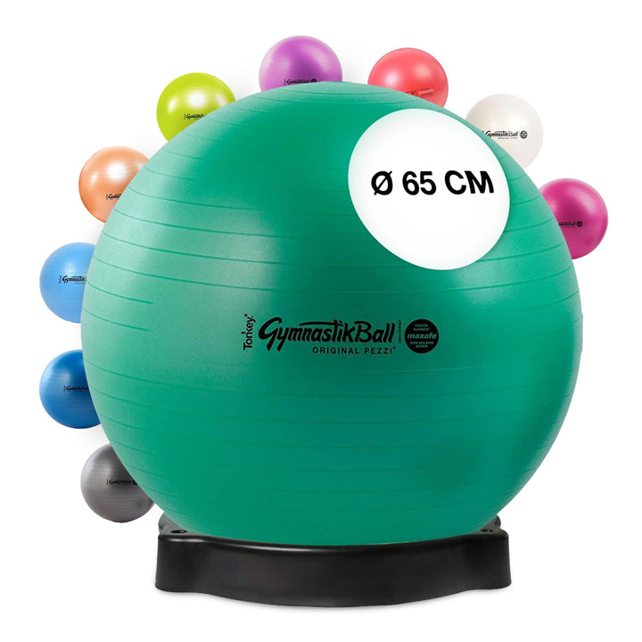 PEZZI Original Pezziball MAXAFE mit Ballschale Sitzball 65 cm Grün, 65 cm Grün