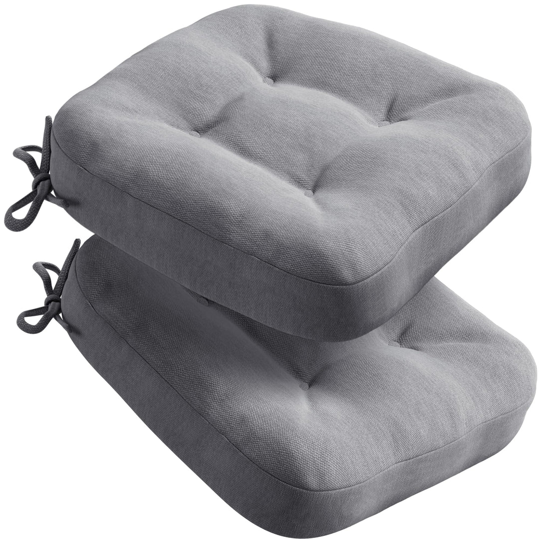 Codi Stuhlkissen 40 x 40 cm, 2er-Set, 8 cm dick, Sitzkissen Outdoor, Grau Grau 2er Pack, Grau 2er Pa