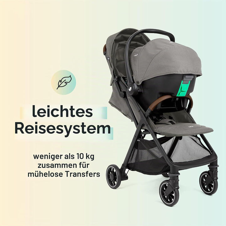 Joie Pact™ Pro Travel-System, Buggy + i-Snug™ 2 Babyschale, ab Geburt Pebble, Pebble