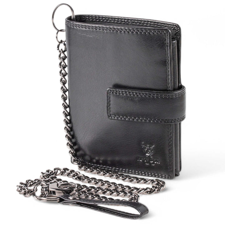 MATADOR Herren Biker Geldbörse Portemonnaie Leder mit Kette | Brieftasche Portmonee Männer mit RFID
