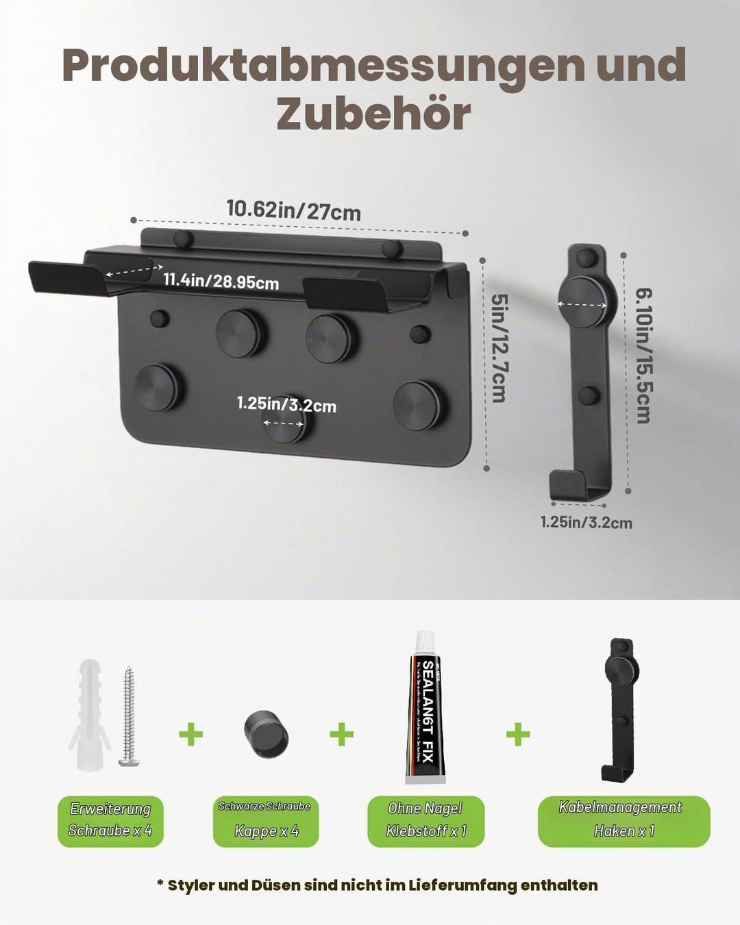 Föhn Halterung für Shark Flex Style 6 in1 Wandhalterung Kompatibel mit Shark Flex Style Aufsätze, Fö