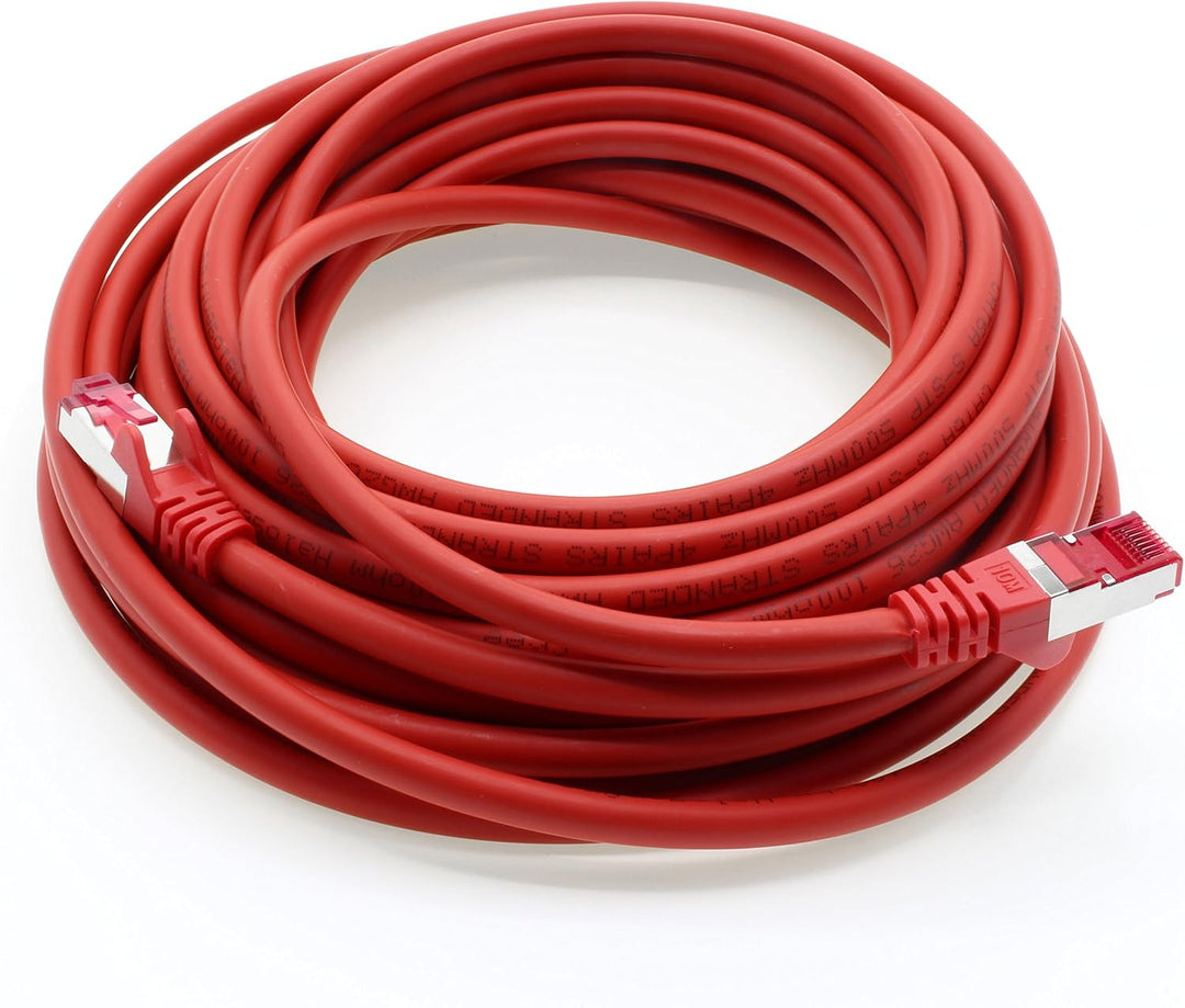 1aTTack.de 5m - rot - 5 Stück - Netzwerkkabel CAT6a (10Gb/s) S-FTP CAT 6a Lankabel - GHMT zertifizie