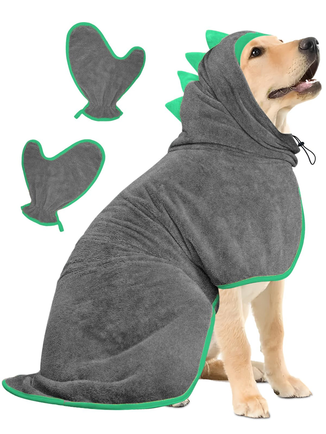 Bademantel für Hunde, Hundebademantel Aus Mikrofaser, Verstellbares Halsband Mit Klettverschluss Sch