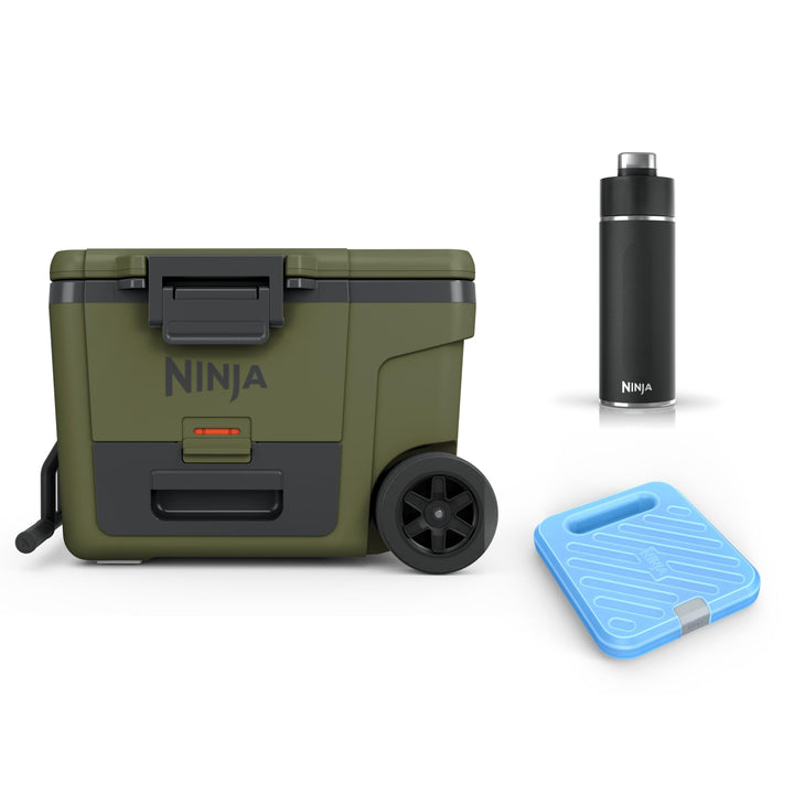 Ninja FrostVault Kühlbox mit Rollen und Isolierung, mit Ninja Thirti Flasche &amp; Kühlakku, integrierte