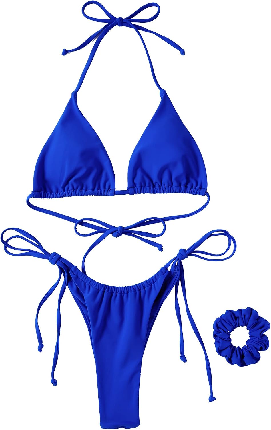 RXRXCOCO Sexy Brazilian Bikini Damen Set Triangel String Oberteil Bikini Tanga Bademode L Königs Bla