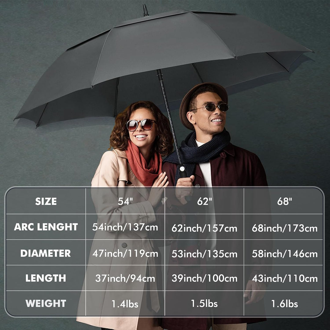 NINEMAX Regenschirm Gross Sturmfest,Golf Stockschirm Automatik Auf,L/XL/XXL Regenschirm für Herren D