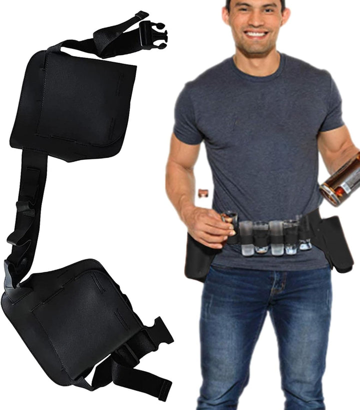 Bierdosenhalter Gürtel | Bierhalter Gürtel mit verstellbarem Hüftgurt | Bierholster, Bierflaschen-Fa