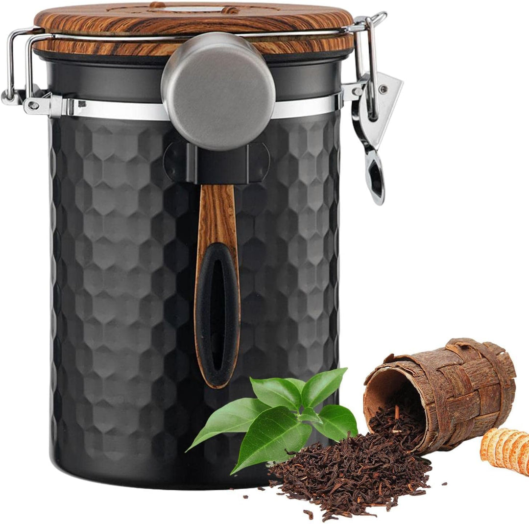 Kaffeedose, Kaffeedose Luftdicht Kaffeebohnen Behälter Edelstahl Kaffeebehälter Vorratsdose Vakuu Do