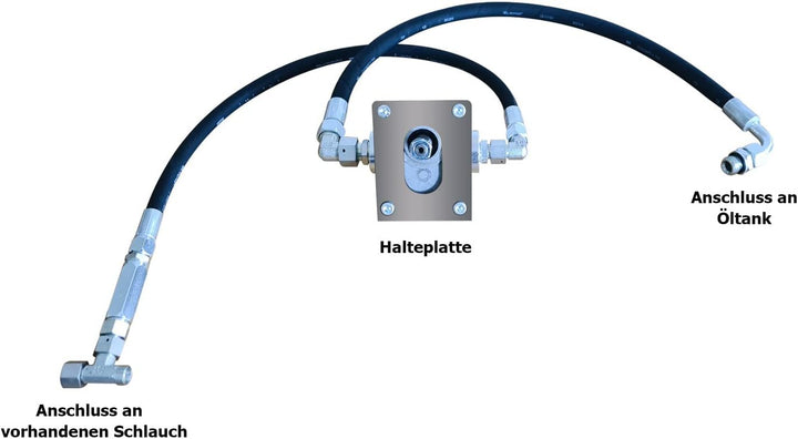 Anhängerpumpe Kipperpumpe Akkuschrauber PKW Anhänger Hydraulikpumpe (T-Stück BSP 3/8" mit Halteplatt