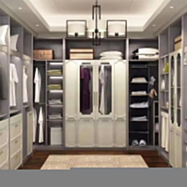 Ersozrin Hängeregal Hängesystem Kleiderschrank Schrank Organizer 6 Fächer mit 2 Taschen Grau für Kle