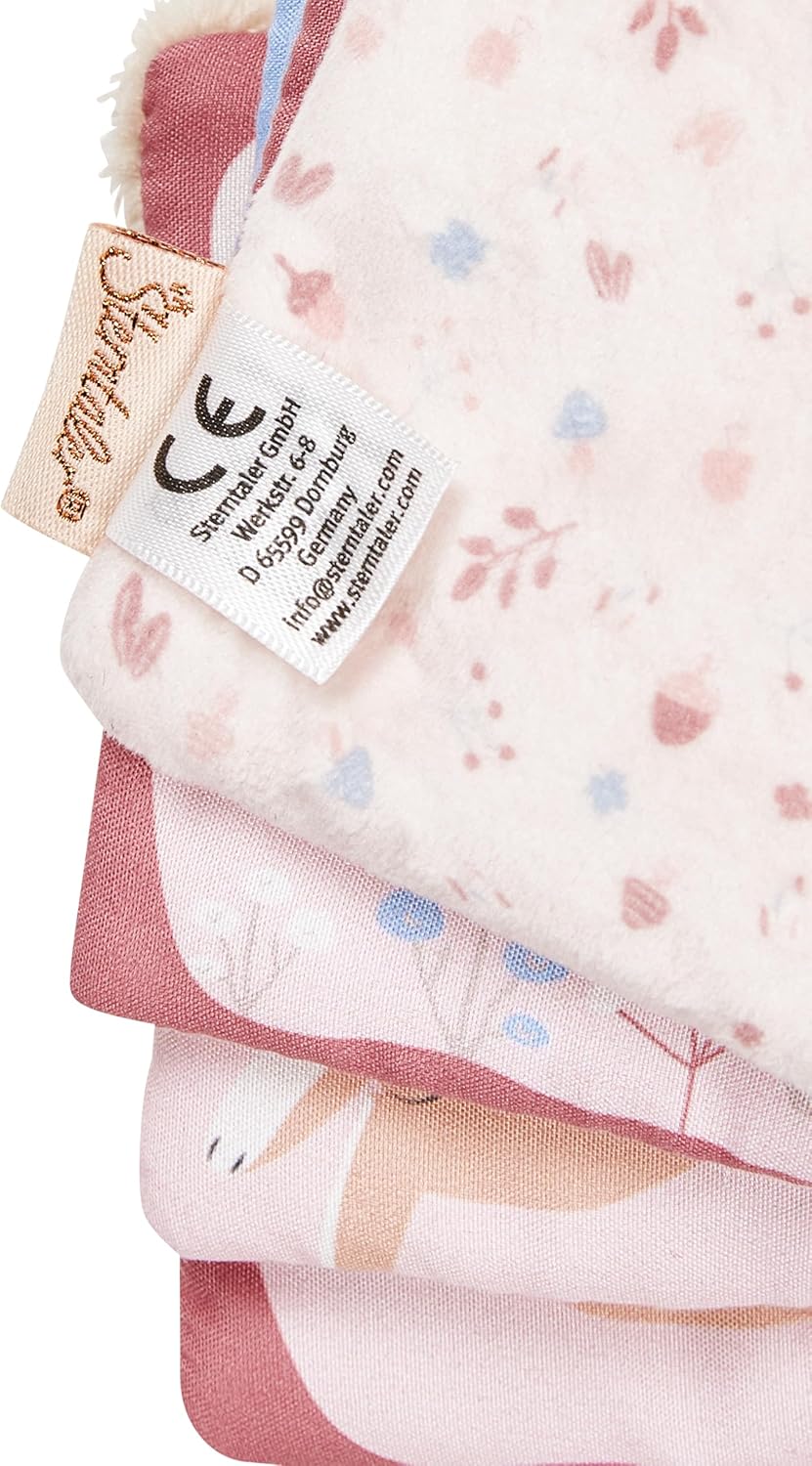 Sterntaler Spielbuch Hase Hanni - weiches Baby Stoffbuch zum Anbinden - Fühlbuch mit Rassel &amp; Kniste