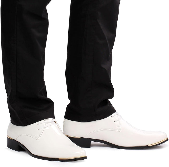 zpllsbratos Herren Lederschuhe Lackschuhe Derby Schnürhalbschuhe Oxford Hochzeit Schuhe 38-48 40 EU