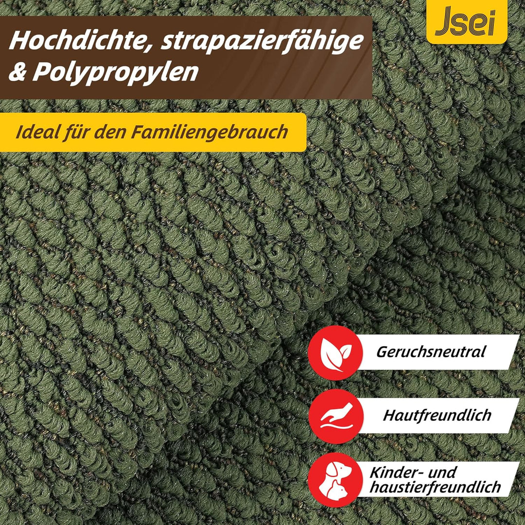 JSEI Fussmatte rutschfest Waschbar, Schmutzfangmatte, 50x80cm, Grün Grün 80 x 50 cm (Rechteckig), Gr