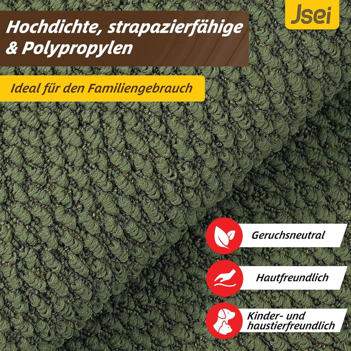 JSEI Fussmatte rutschfest Waschbar, Schmutzfangmatte, 50x80cm, Grün Grün 80 x 50 cm (Rechteckig), Gr