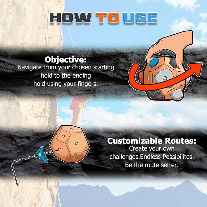Handcrafted Boulder Block - Build Strength and Precision, Wooden Rock Climbing Training Ball for Tak