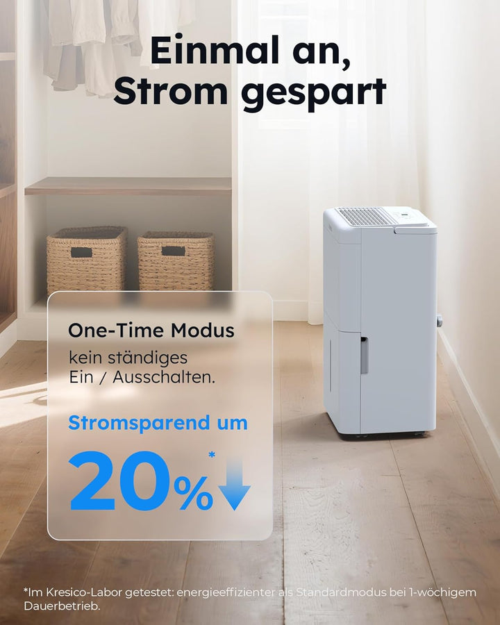 Kresico xWolei Luftentfeuchter elektrisch 30L, Entfeuchter elektrisch, Luftentfeuchter Keller für Rä