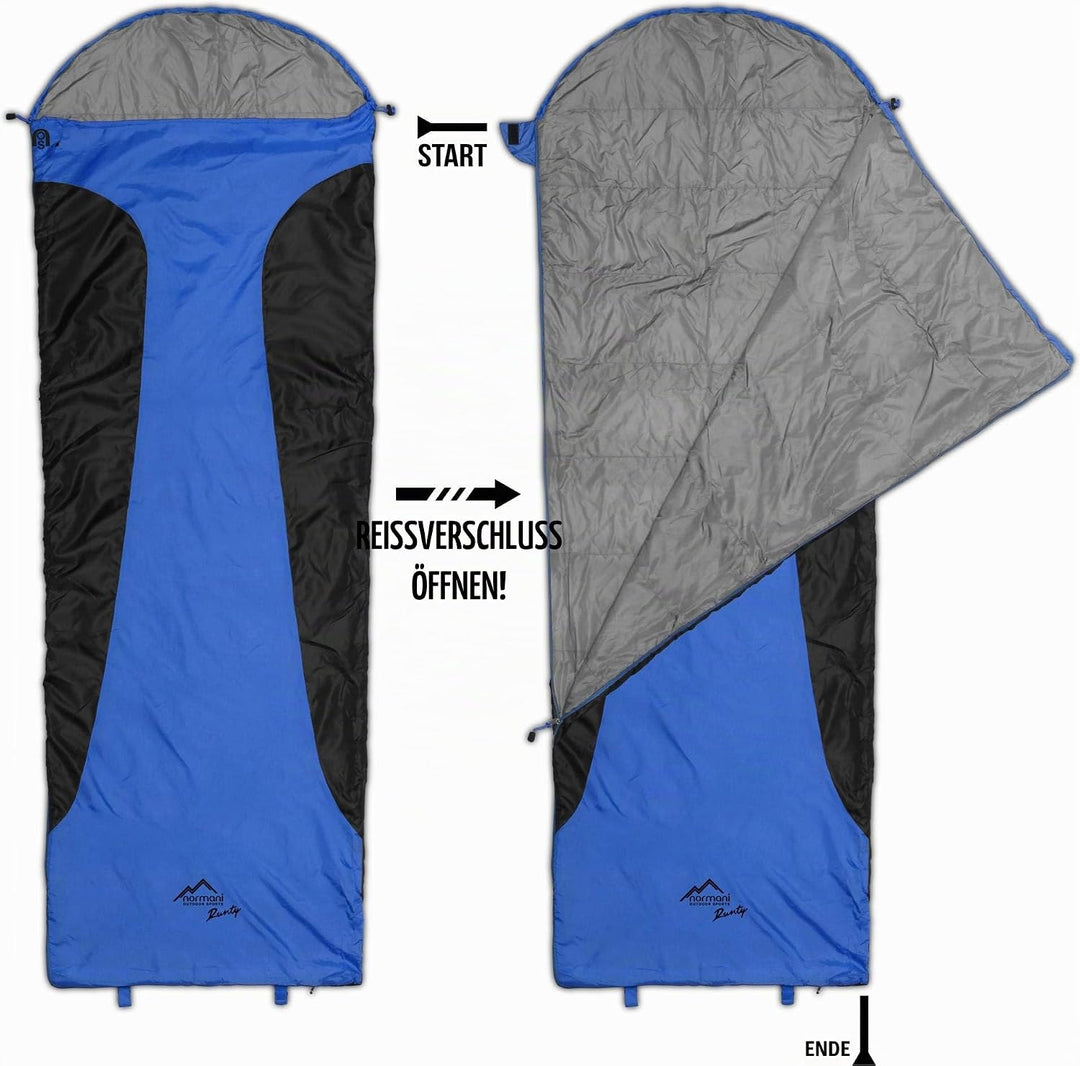 normani Ultralight Schlafsack Runty KOMPAKTE GRÖssE! 3D Mikrofaser Microtech Füllung, wasserdichter