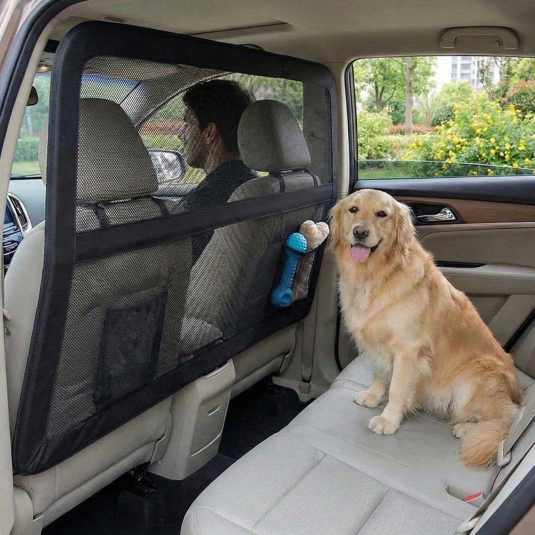 Hundeschutzgitter Hunde Autobarriere 127 cm, Schutznetz Barriere Trennnetz, universell passende Hund