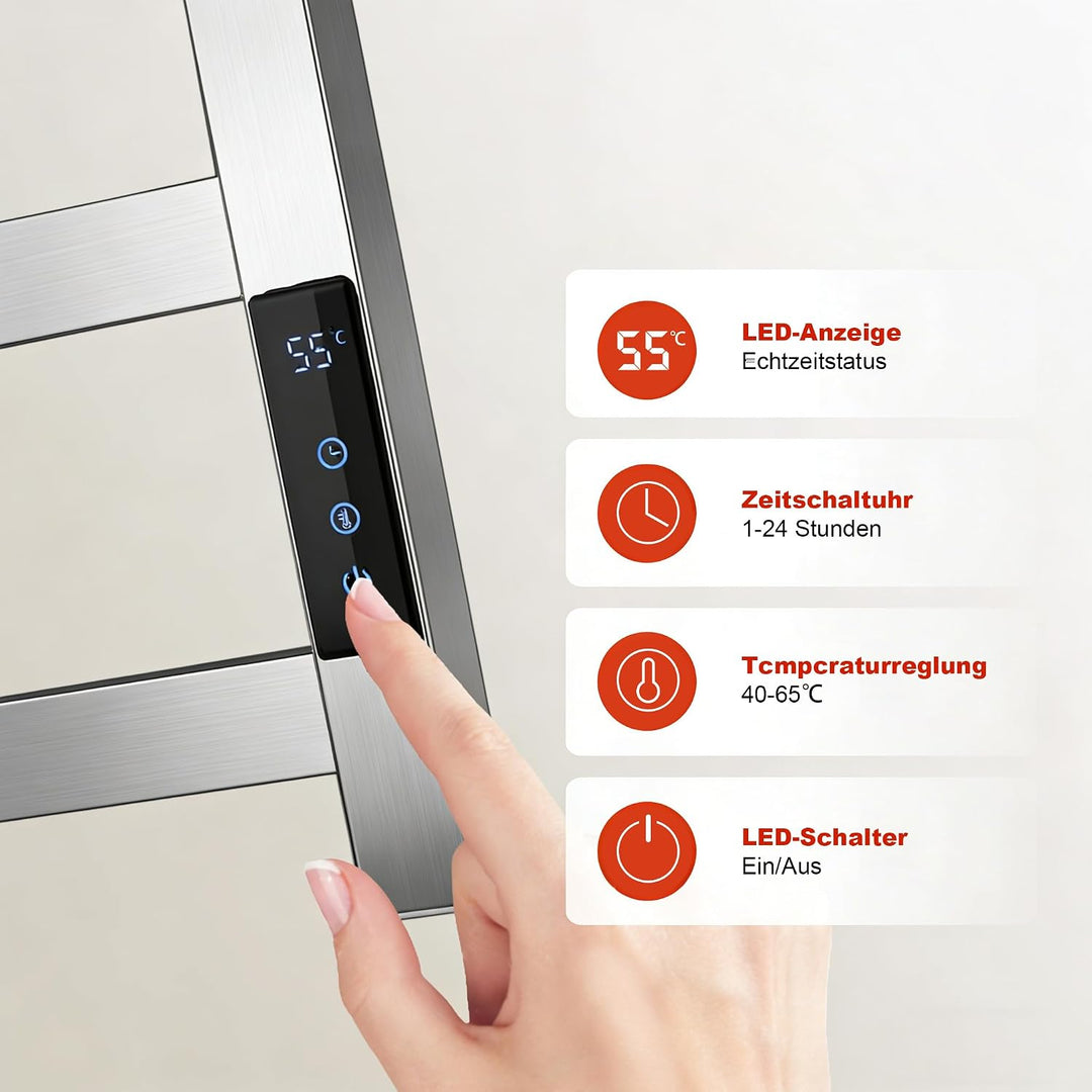 Handtuchheizkörper Elektrisch Smart WiFi Badheizkörper 43x50cm