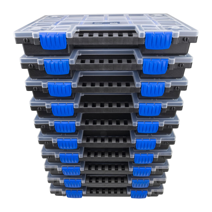 HASKYY Sortimentskoffer Sortimentskiste Sortimentsbox 10x Organizer XL - unterteilt und stapelbar -