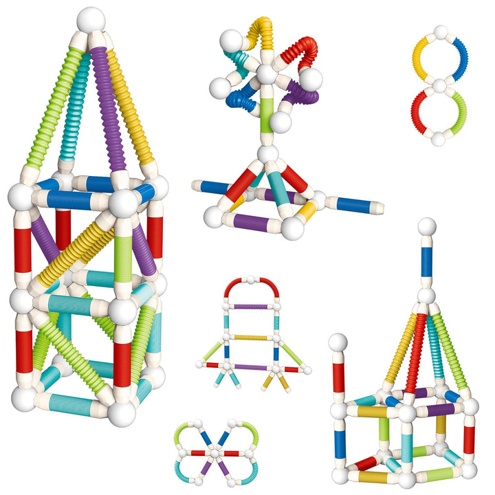 Mostop 45PCS Teleskopierbare Flexible Magnetische Baustäbchen