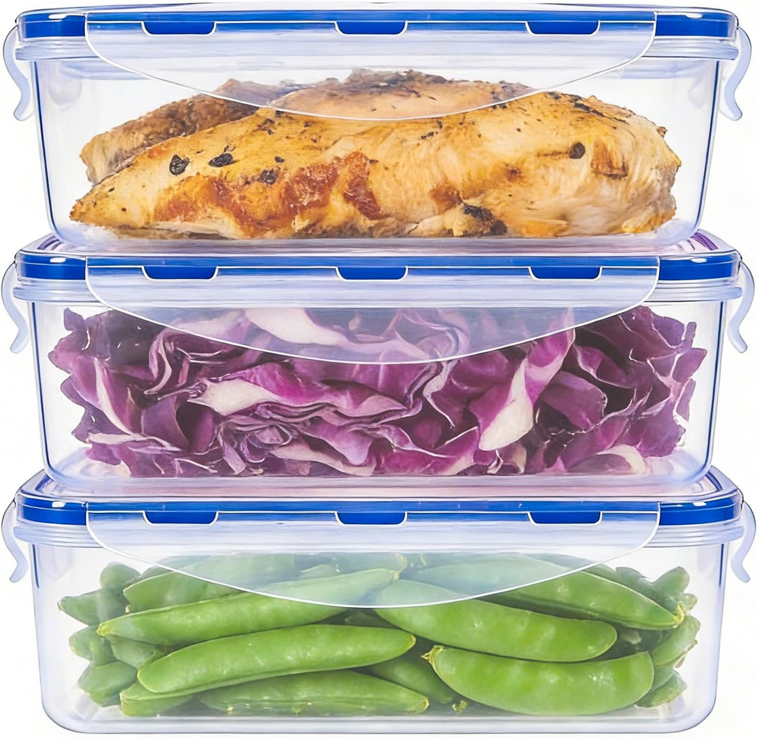 3 PACK Kunststoff Frischhaltedosen mit Deckel Luftdicht (1,15L) 1,15L (3er-Set), 1,15L (3er-Set)