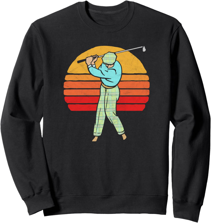 Vintage Golfer Retro Golf Swing Graphic Sweatshirt