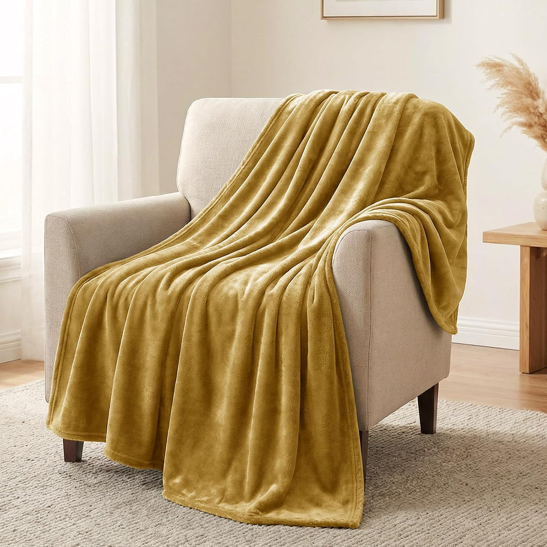 CozyLux Kuscheldecke Flauschig Decke 230x270 cm Gelb, 230x270 cm Gelb