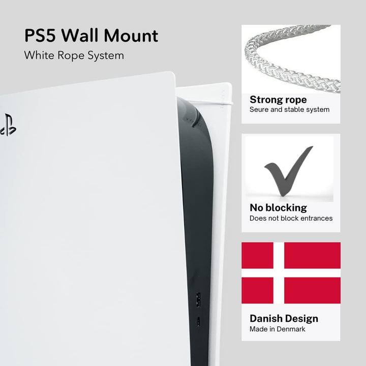 PS5 Wall Mount by FLOATING GRIP - White