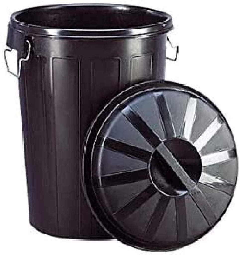 Abfalltonne, Kunststoff, mit Deckel, 50 l, Schwarz, 13250