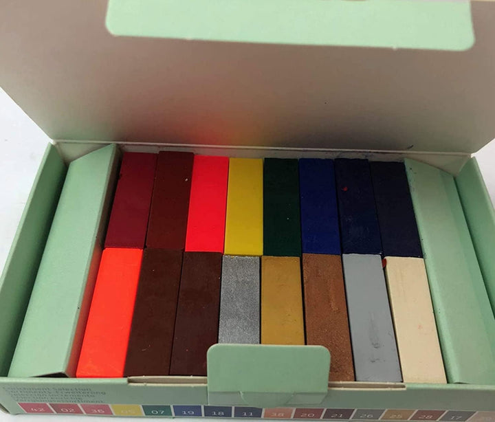 Encause Wachsblock-Set, 16 Wachsblöcke, Blau, Gold, Grau, Silber
