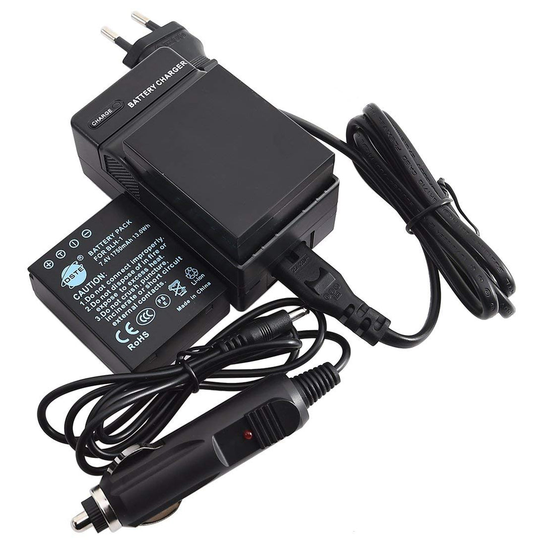 DSTE 2-Pack Ersatz Batterie und DC166E Reise Ladegerät Compatible für Olympus BLH-1 BLH1 EM1 E-M1 Ma