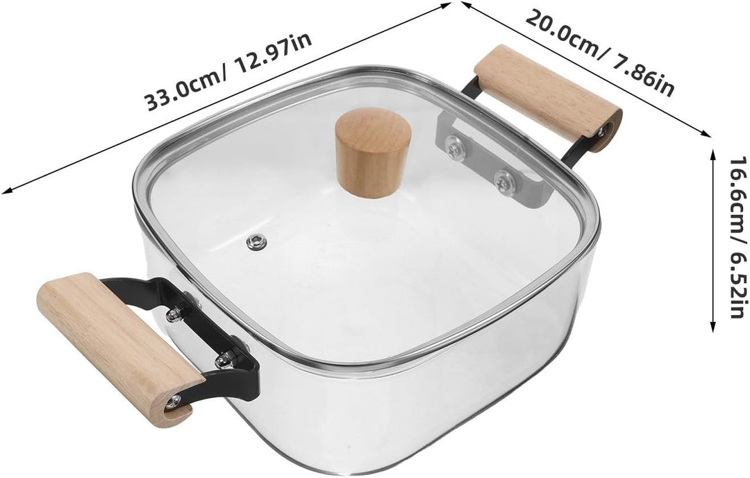 Borosilikatglas Suppentopf mit Deckel 3,5 L für Induktion
