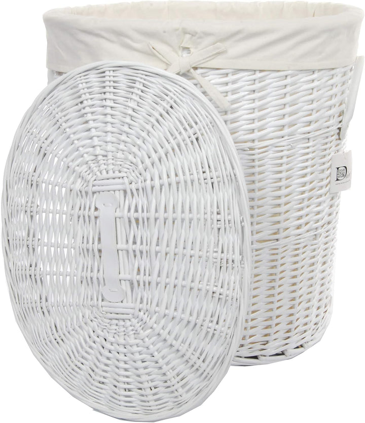 DVier Wäschekorb Laundry Weide weiss 55x42 H.62 08WOval-c