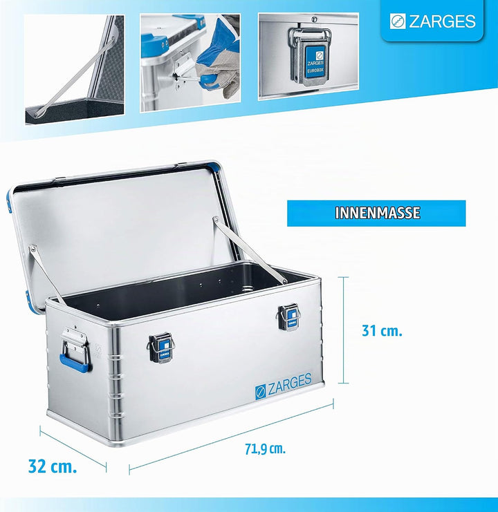 Relags Box Zarges Eurobox - 81 Liter, Silber, 81 L, 407040, 81 Liter